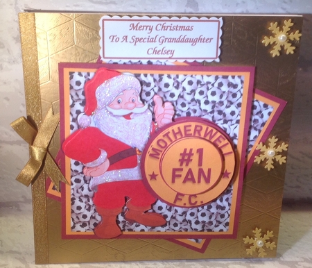 MOTHERWELL FC - SANTA FOOTBALL TOPPER by Anita Henery