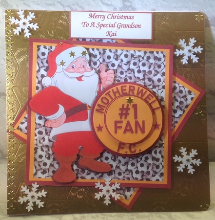 MOTHERWELL FC - SANTA FOOTBALL TOPPER by Anita Henery