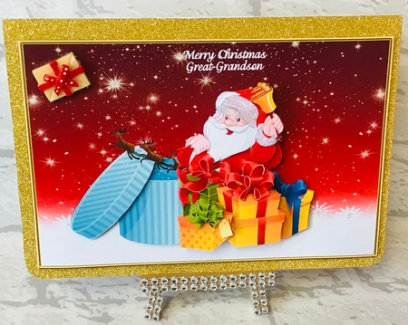 Santas Christmas Surprise Large Topper & Decoupage by Anita Henery