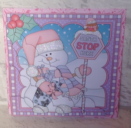 Christmas Scalloped Corner Stacker Snowman Oli by Anita Henery