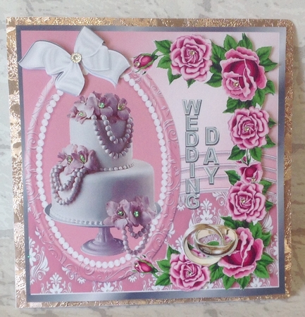 Pearls and pink roses for that special Wedding Day 8x8 by Anita Henery