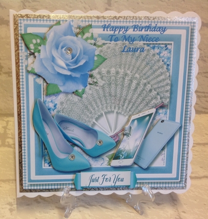 Beautiful Fan and Rose by Anita Henery