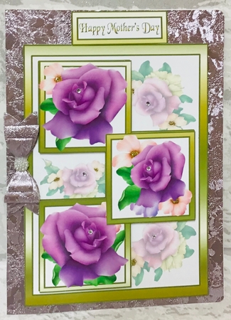 Three squares Purple roses MD by Anita Henery