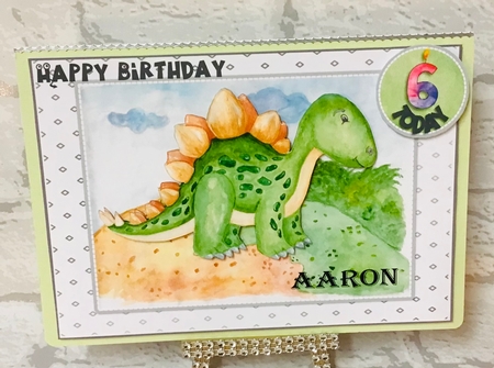 Dinosaur birthday card ages 5 - 8 by Anita Henery