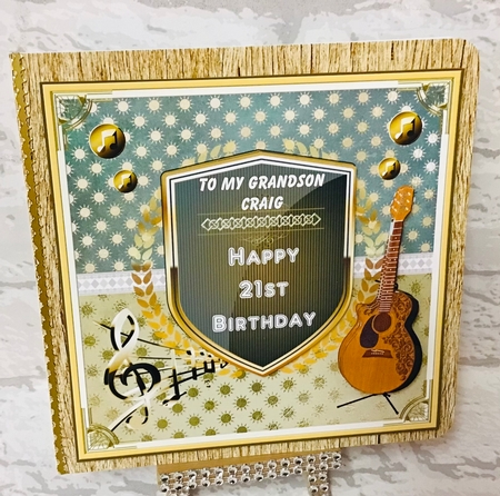 Musical 21st Birthday Decoupage Topper by Anita Henery