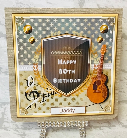 Musical 30th Birthday Decoupage Topper by Anita Henery