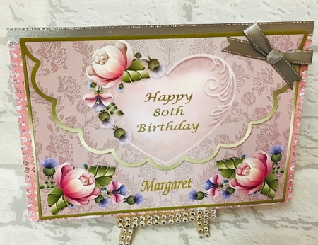 Scalloped Edge Happy 80th Birthday Topper by Anita Henery
