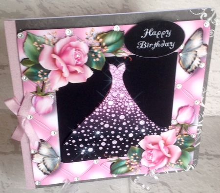 The Diamond Gown - Pink 8x8 by Anita Henery