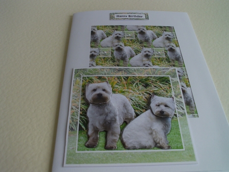 Westie Pair Scene 3D Decoupage & Background by Ann Blackman