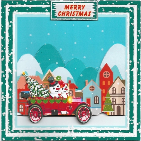 Christmas Cars 6x6 Card Front Bumper Kit by Ann Blackman