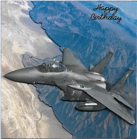 Planes - Fighter Jet - 3D Decoupage + Insert & Tag by Ann Blackman