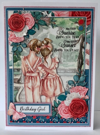 5x7 Floral Girl Card TWO  by Ann Ramsell