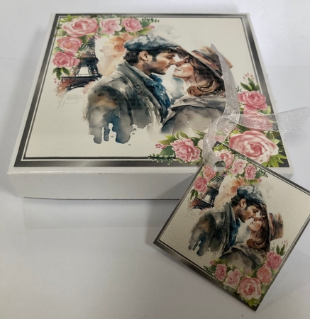  4 Lovely portrait of a romantic couples with pink roses 8x8 Mini kit by Ann Ramsell