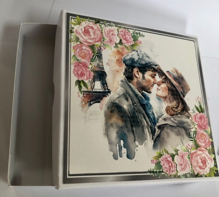  4 Lovely portrait of a romantic couples with pink roses 8x8 Mini kit by Ann Ramsell