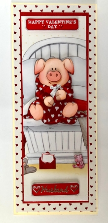 Pigs in Blankets Tootsie Valentine Large Vertical DL by Ann Ramsell