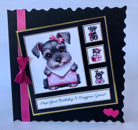 Cute Schnauzer Puppies Birthday - Black by Ann Ramsell