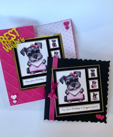 Cute Schnauzer Puppies Birthday - Black by Ann Ramsell