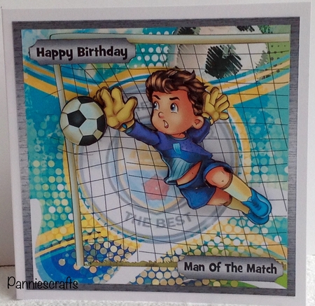 Football Goalie MC by Ann Ramsell