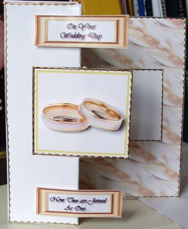 Golden Wedding Rings Foldback Card by Ann Ramsell