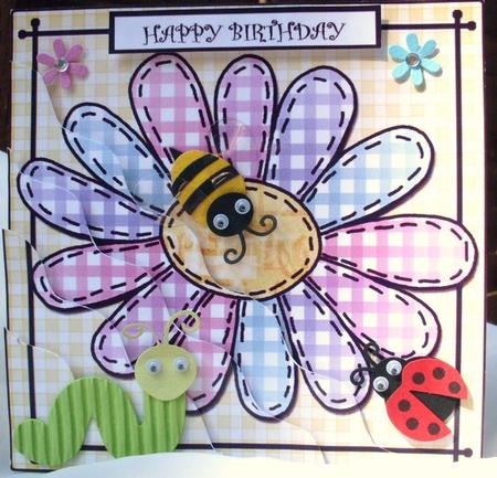 Patchwork Petals Quick Card with Wavy Corner Side Stacker by Ann Ramsell