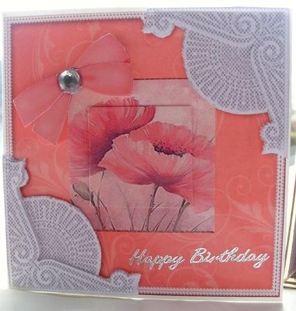Poppies Square Lace Card Front Step by Step by Ann Ramsell