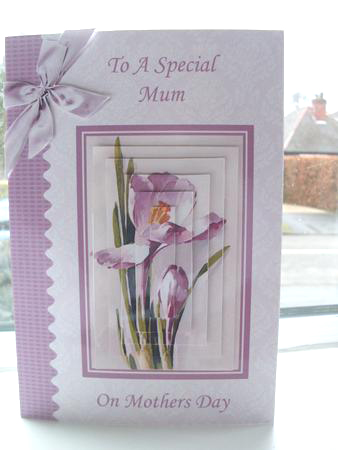 Mauve Floral Mothers Day Card Front by Ann Ramsell