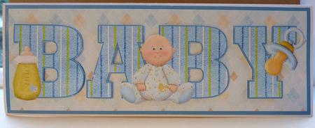 New Baby Boy Large Dl Word Card by Ann Ramsell