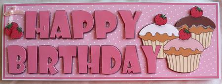 Happy Birthday and Cupcakes Large Dl 4 by Ann Ramsell