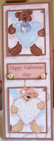 Teddy Bears Large Dl Valentines Card by Ann Ramsell