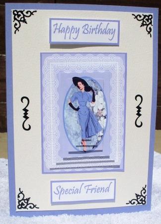 Elegant Lady in Blue Pyramids by Ann Ramsell