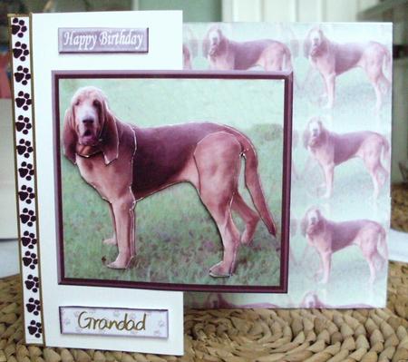 Bloodhound 3D Decoupage with Background by Ann Ramsell