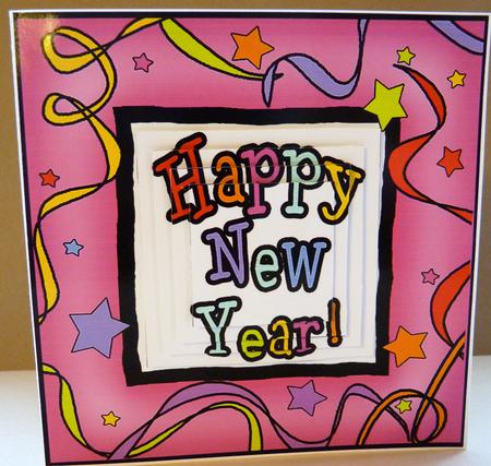 Happy New Year Quick Card with Pyramage by Ann Ramsell
