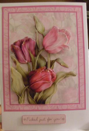 Tulips in the Pink Card & Decoupage Mothers Day by Ann Ramsell