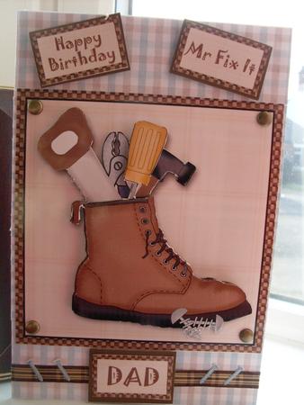 Fathers Day Mr Fix Its Tools Decoupage by Ann Ramsell