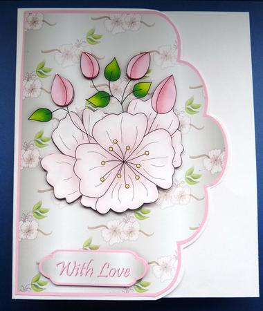 Beautiful Blossoms A4 Scallop Edge Card Front by Ann Ramsell