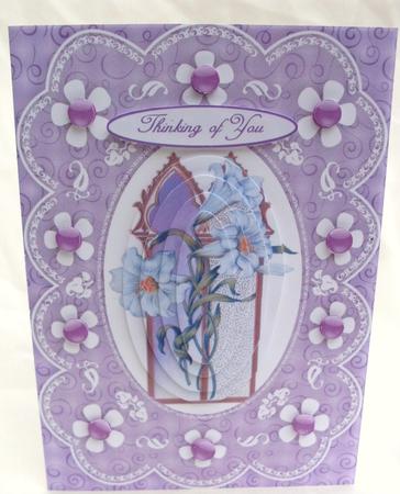 Church Window, Lilys 'n Lace A5 Pyramid Card Front by Ann Ramsell
