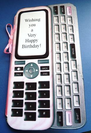Mobile Phone 3 Shaped Quick Card Front by Ann Ramsell