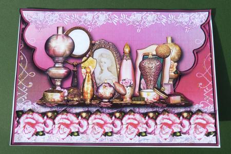 Elegant Dressing Table Envelope Card with Decoupage by Ann Ramsell