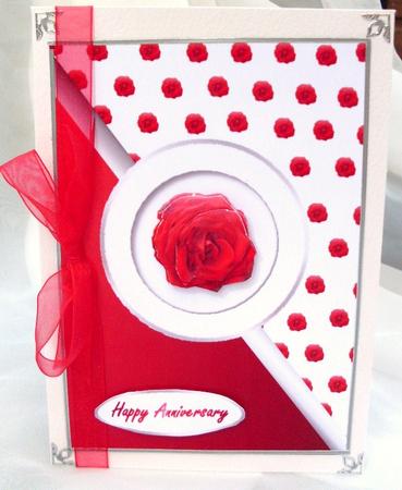 Red Rose Card Front by Ann Ramsell