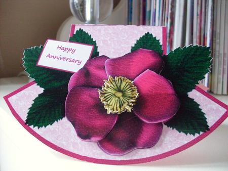 Anniversary Rose Wobble Card by Ann Ramsell