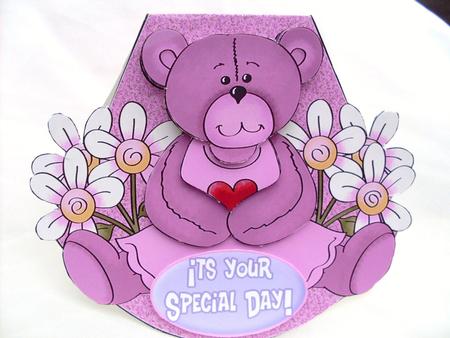 Lilac Bear Wobble Card by Ann Ramsell