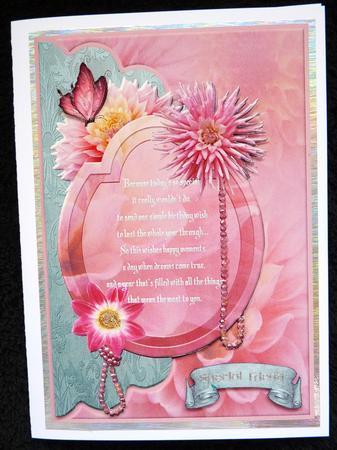 Dahlia and Pearls Envelope Card with Verse by Ann Ramsell