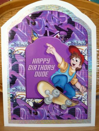 Skateboarder Scalloped Top Quick Card by Ann Ramsell