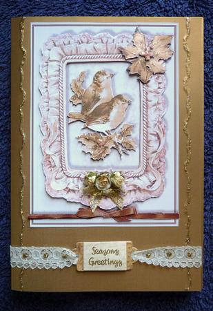Sepia Robins - Card Front with Decoupage by Ann Ramsell
