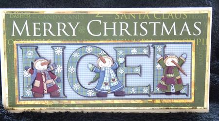 Snow Friends Noel Large Dl Word Card with Decoupage by Ann Ramsell