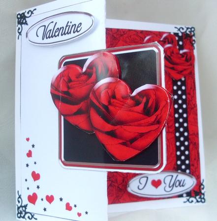 Romantic Roses Fold Back Card with Decoupage by Ann Ramsell