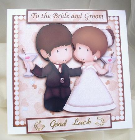 The Wedding Couple Bride & Groom Decoupage by Ann Ramsell