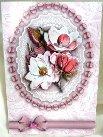 Magnolia Step by Step A5 Card Front by Ann Ramsell