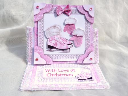 Ice Skates & Mittens - Christmas Easel Card by Ann Ramsell
