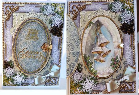 Snow Bells Snow A5 Locket Card Front by Ann Ramsell